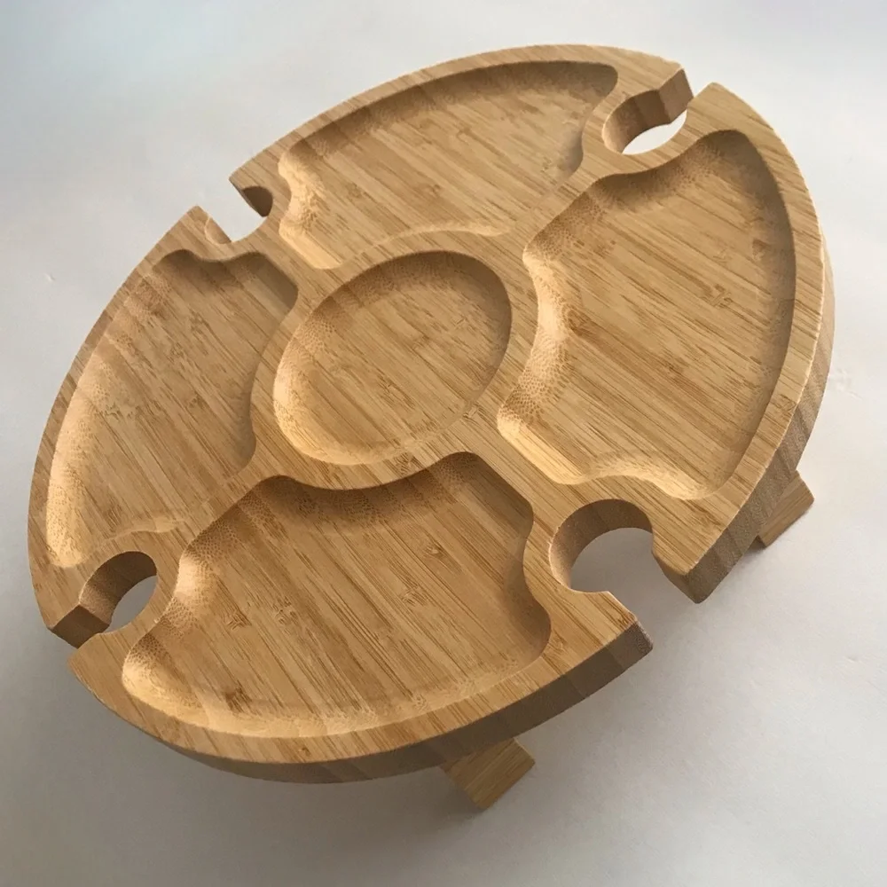 NIB Round Charcuterie Board with Wine Glass Holders - Picture 5 of 7